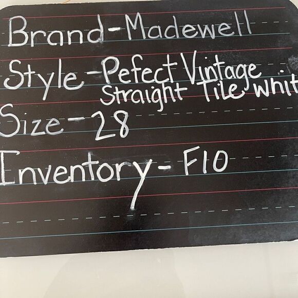 Madewell Women's White Mid-Rise Perfect Vintage Straight Tile Jeans Size 28 - Picture 9 of 9